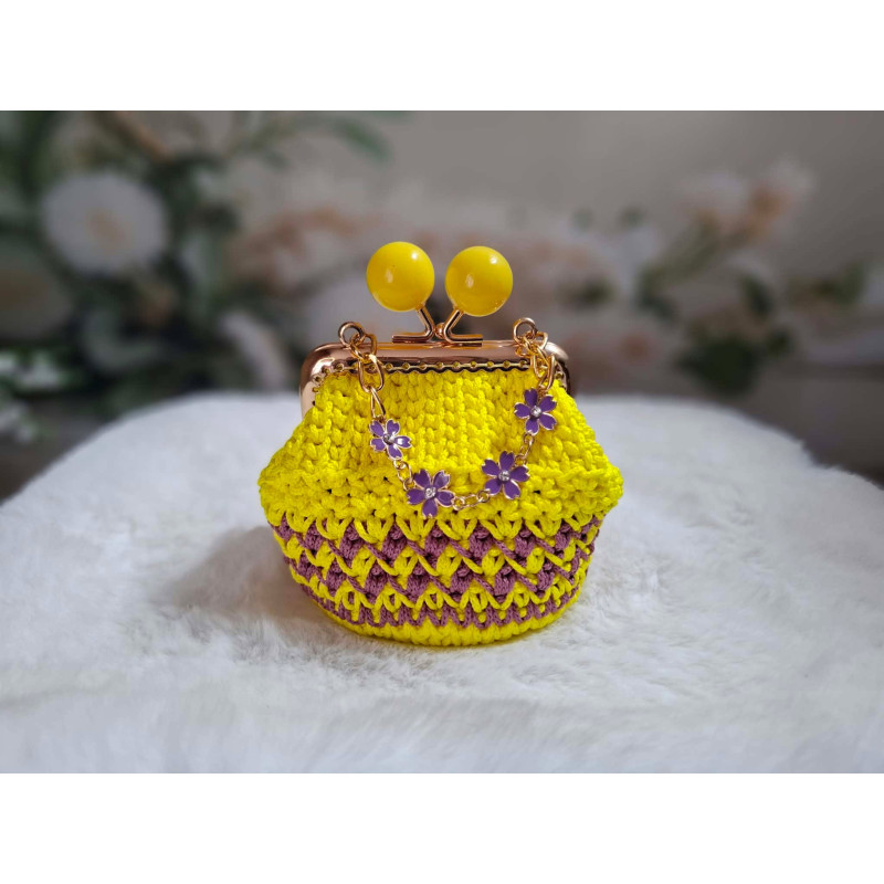portfelik handmade w kolorze cytrynowym